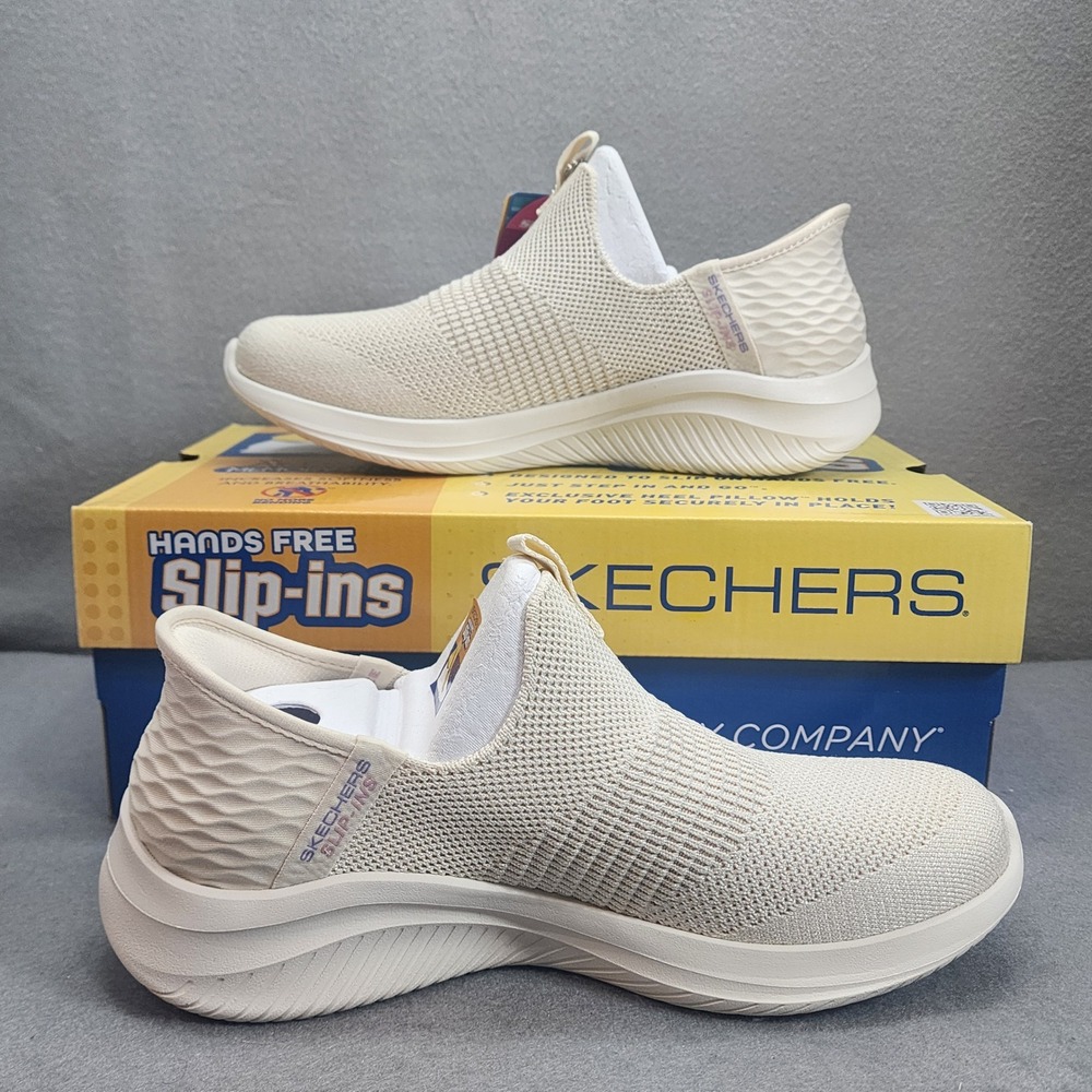 Skechers Slip-ins Ultra Flex 3.0 Smooth Step Natural Womens 7.5 Wide NIB